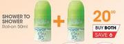 Shower To Shower Roll-On-2x50ml