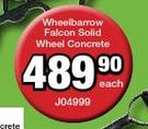 Wheelbarrow Falcon Solid Wheel Concrete