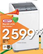 Defy 8kg LED White Top Loader