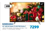 Samsung 43” UHD 4K Smart TV NU7100 Series 7