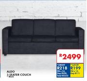 Aldo 2 Seater Black Couch