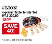 Lion 4 Player Table Tennis Set