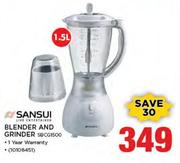 Sansui 1.5L Blender And Grinder SBCG1500