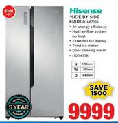 Hisense 516Ltr Side By Side Fridge H670SS
