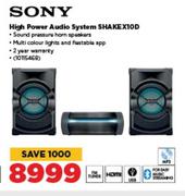 Sony High Power Audio System Shake X10D