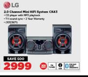 LG 2.0 Channel Mini HiFi System CK43