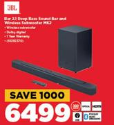 JBL 2.1 Deep Bass Soundbar & Wireless Subwoofer MK2