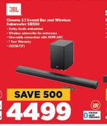 JBL Cinema 3.1 Soundbar & Wireless Subwoofer SB550