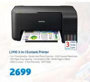 Epson L3110 3-In-1 Ecotank Printer