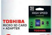 Toshiba 8 GB Micro SD Card + Adapter