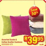 Assorted Suede s Cotton scatter cushions H0000666-670