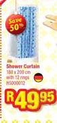 Shower curtain 180x200cm with 12 rings H5000012