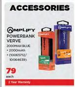 Amplify Powerbank Verve 2000mAh Blue-Each