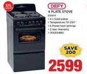 Defy 57L 4 Plate Stove DSS514