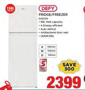 Defy 158L Fridge/Freezer DAD236