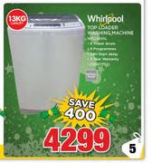 Whirlpool 13Kg Top Loader Washing Machine WTL1300SL