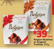 Belgian Hazelnut Or Original Truffles-200G Each