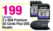 Lexar 2x 8GB Premium SD Cards+ USB Reader