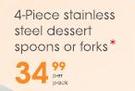 4-Piece Stainless Steel Dessert Spoons Or Forks-Per Pack