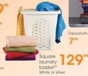 Square Laundry Basket White Or Silver