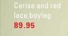 Temptations Cerise And Red Lace Boyleg