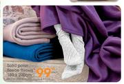 Solid Polar Fleece Throws-180x200cm Each
