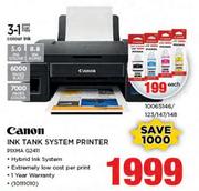 Canon Ink Tank System Printer Pixma G2411