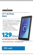 Alcatel 1T 7" 3G Prime Black-On 1GB Data Price Plan
