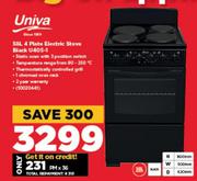 Univa 58Ltr 4 Plate Electric Stove (Black) U405-1