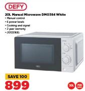 Defy 20Ltr Manual Microwave DMO384 White