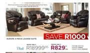 Viali Europe 4 Piece Lounge Suite