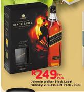 Johnnie Walker Black Label Whisky 2-Glass Gift Pack-750ml Per Pack