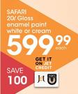 Safari 20L Gloss Enamel Paint White Or Cream Each