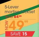 Mortice 5 Lever Lock Set