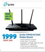TP-Link Archer VR400 AC1200 Modem Router