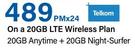 Samsung Galaxy Tab S6 Lite 10.4 LTE-On A 20GB LTE Wireless Plan
