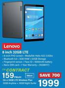 Lenovo 8 Inch 32GB LTE-On A 10GB LTE Wireless Plan