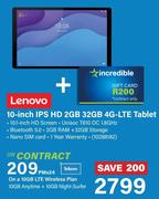 Lenovo 10 Inch IPS HD 2GB 32GB 4G LTE Tablet