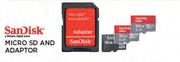 Sandisk 16 GB Micro SD And Adaptor