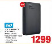 WD 2TB Elements Portable Hard Drive WDBU6YO020BBK-WESN