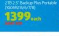 Seagate 2TB 2.5" Backup Plus Portable-Each