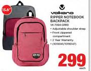 Volkano 15.6" Ripper Notebook Backpack VK-7084-GRRD-Each