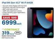 Apple iPad 9th Gen 10.2" WiFi 64GB-Each