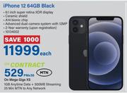 Apple iPhone 12 64GB Black-On Mega Gigs XS