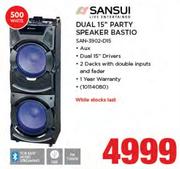 Sansui Dual 15" Party Speaker Bastio SAN-3902-D15
