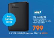 WD 2.5” 2TB Elements