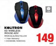 Kolitron 6D Wireless Mouse ADV MM415 BLUE/RED/YELLOW-Each