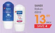 Sanex Roll-On-60Ml Each