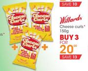 Willards Cheese Curls-3x150g