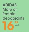 Adidas Male Or Female Deodorants Each